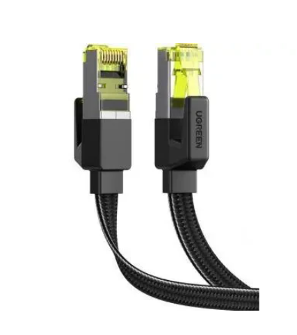 Кабель мережевий з патч-кордом UGREEN сумісний зі Smart TV Switch плоский 10 Гбіт/с 600 МГц 1 м Black (NW189)