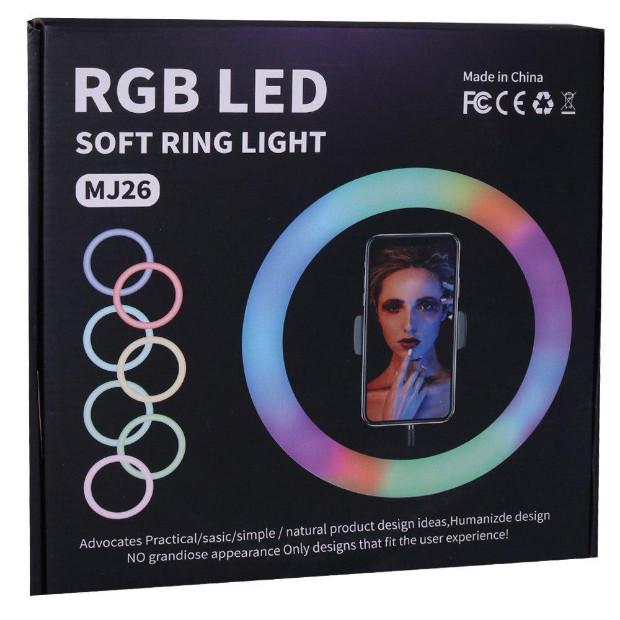 Лампа кільцева для cелфі Ring Light MJ26 RGB LED 26 см (016872) - фото 5