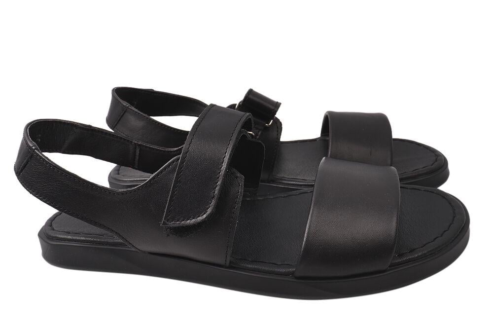 Босоножки мужские Zumer из кожи на низком ходу с открытой пяткой р. 43 Черный (80-21/22LBC)