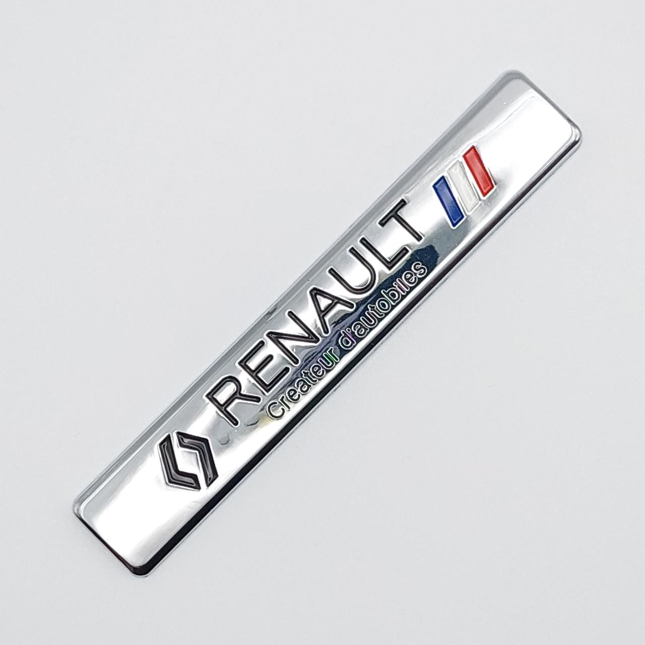 Эмблема плашка Renault 9,3х1,5 см Хром глянцевый (1820161549)
