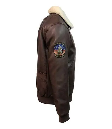 Шкіряна куртка Top Gun Men's Bomber With Removable Fur 3XL Brown (TG19113XL) - фото 4