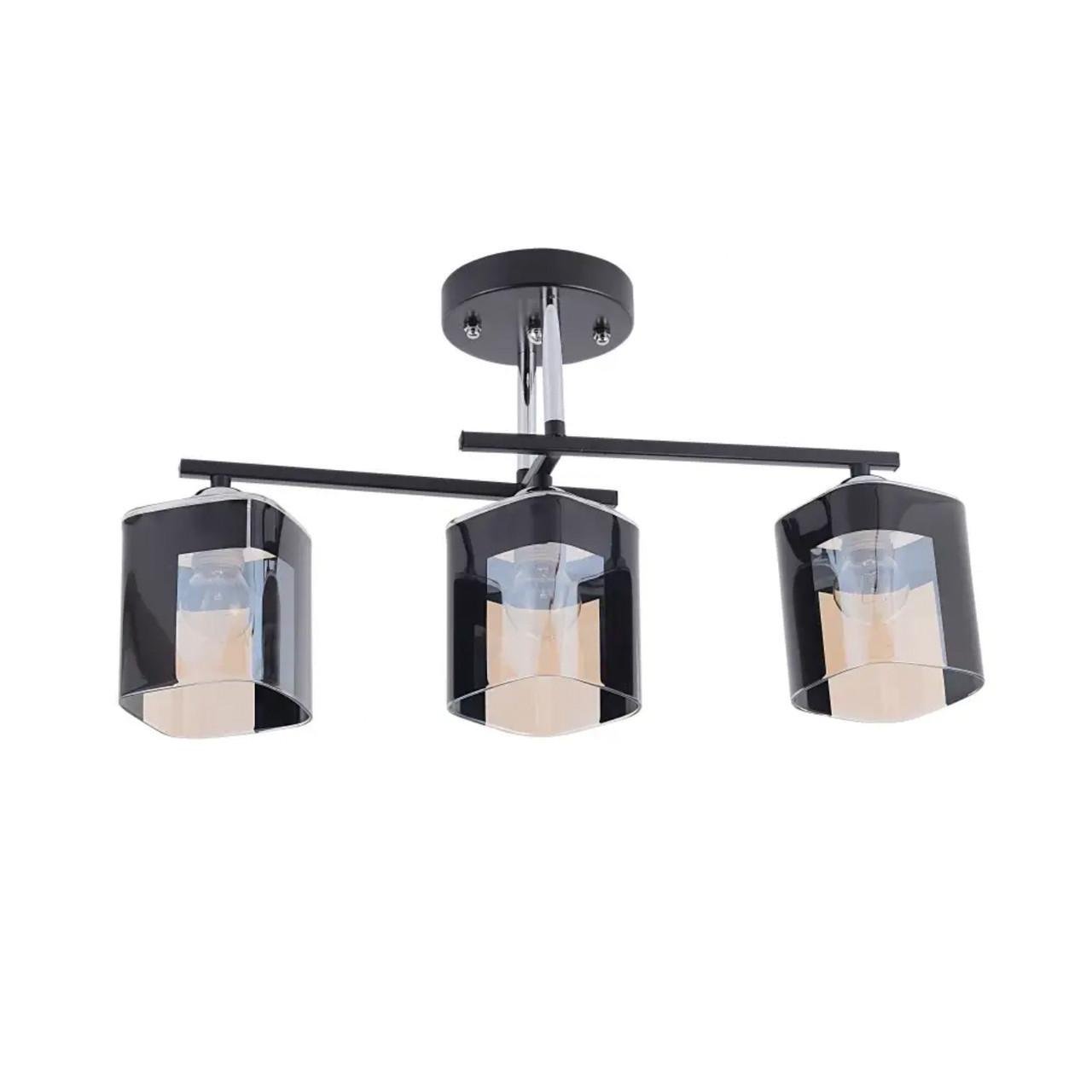 Люстра на 3 плафона Sirius Ю 6944В/3 BK+CR