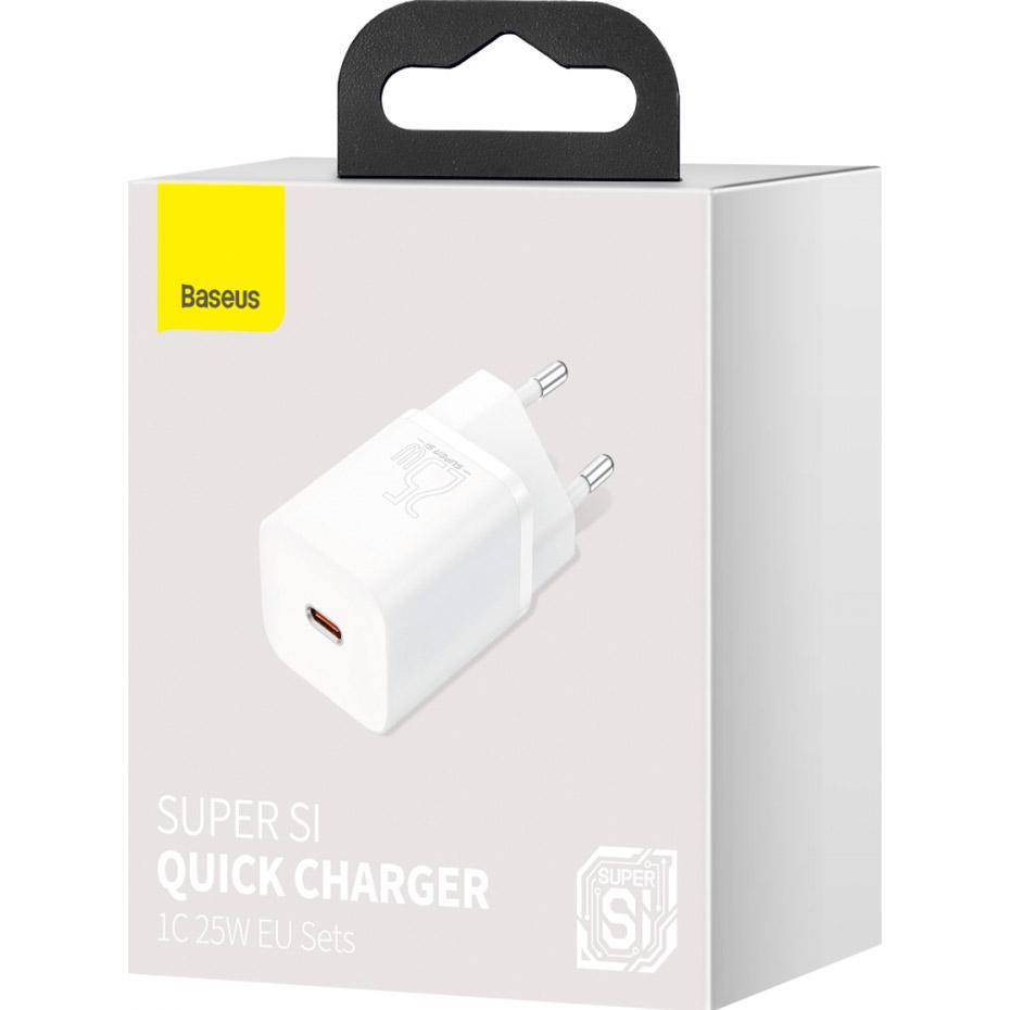 Зарядное устройство сетевое Baseus Super Si Quick Charger 1C 25 W White (CCSP020102) - фото 8