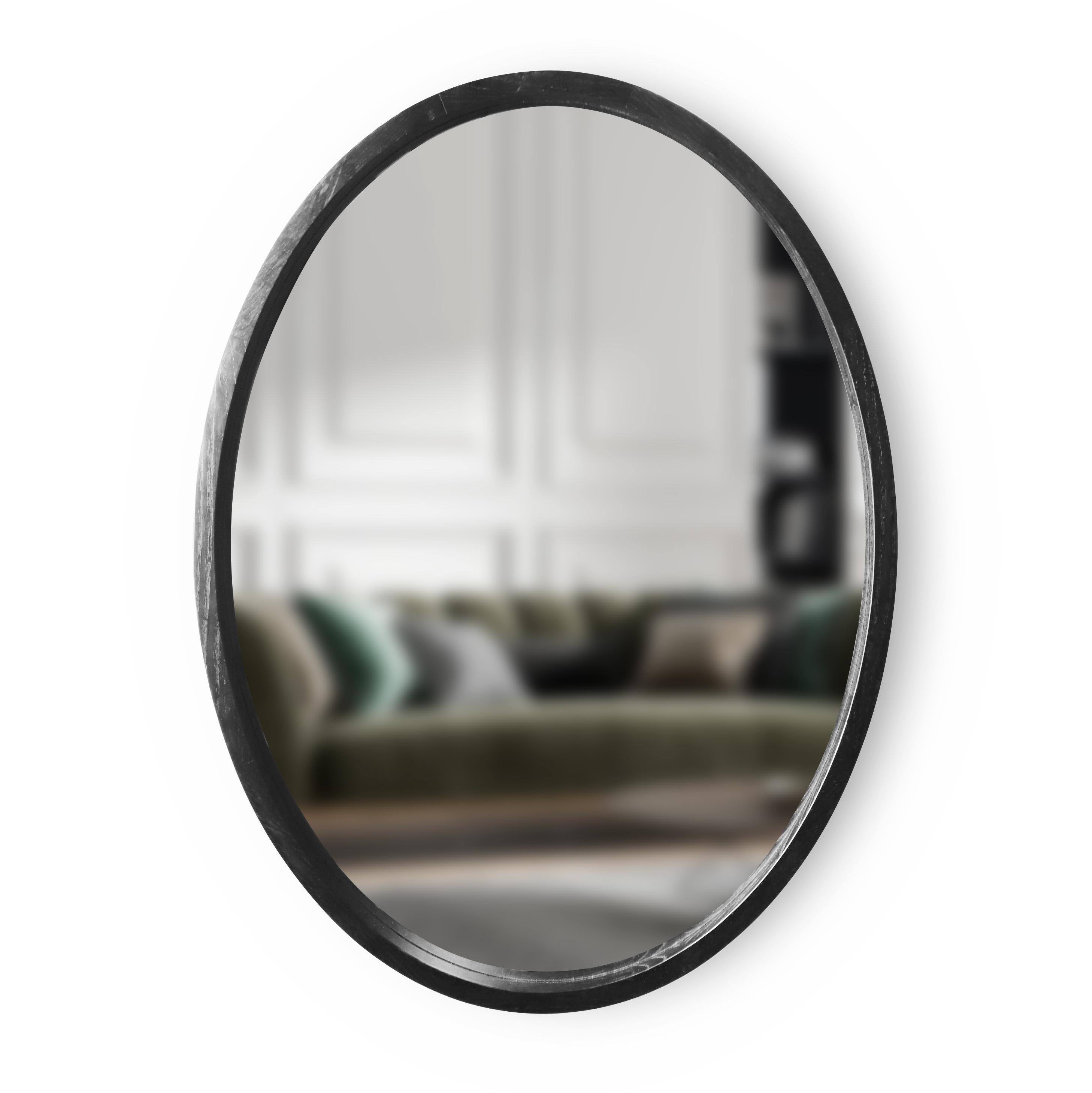 Дзеркало овальне Luxury Wood Evolution Black дерев'яне 50x70 см Ясен