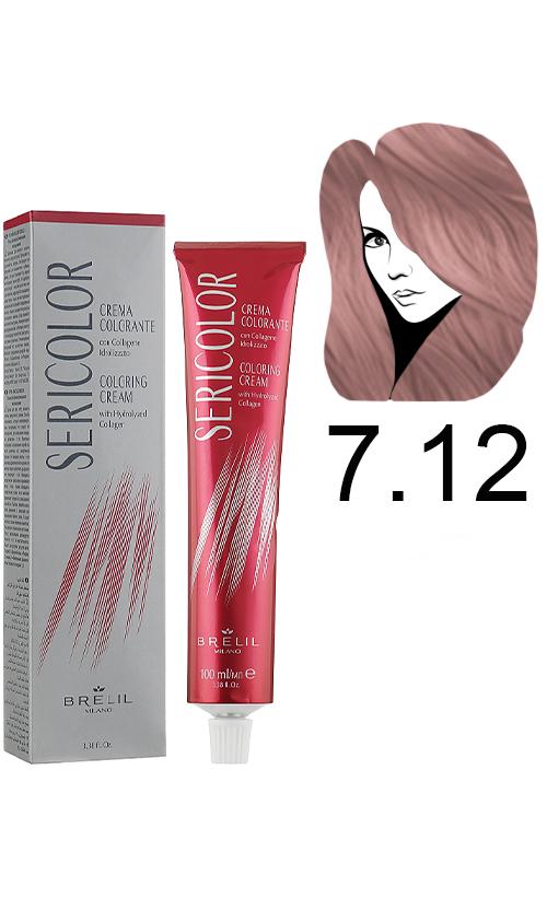 Фарба для волосся Brelil Sericolor Coloring Cream 7,12 (30906)