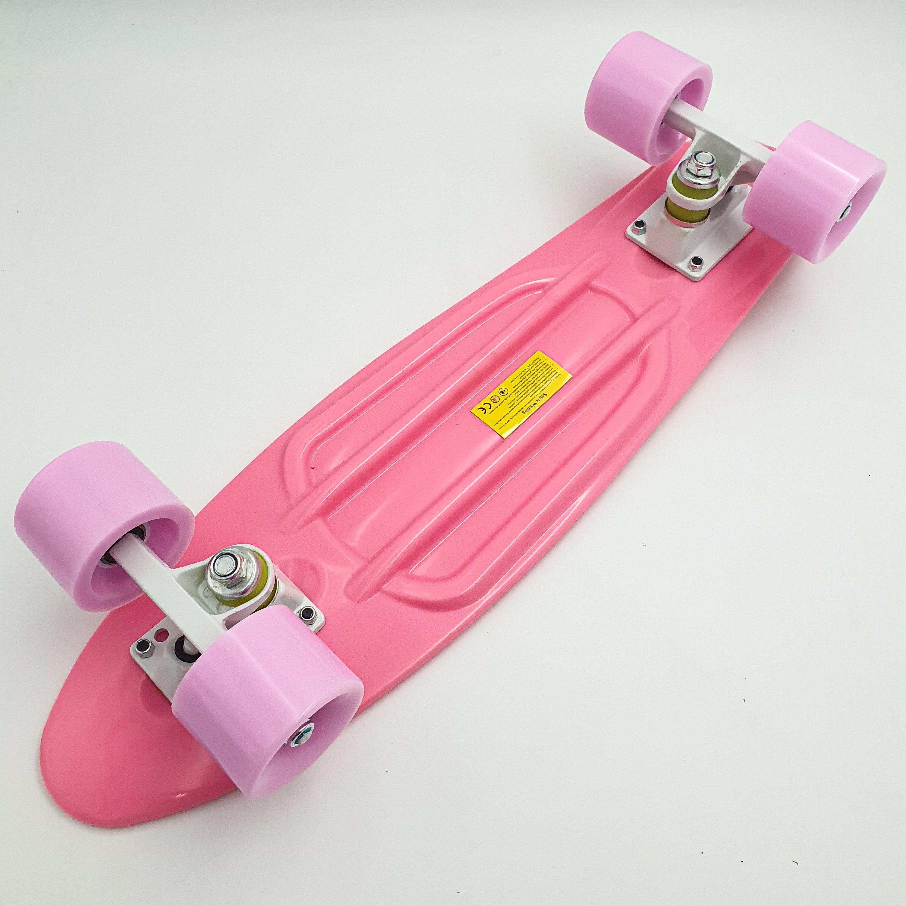 Пенни борд скейт 55х15см до 80кг ABEC 7 матовые колеса скейтборд Penny Board Pastel Series розовый - фото 6