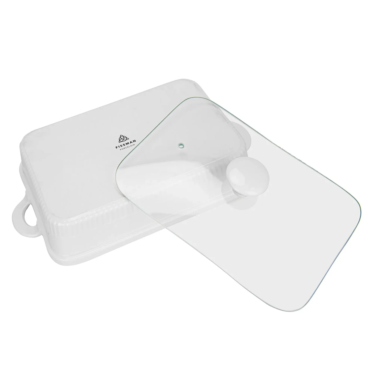 Форма прямоугольная для запекания Fissman Horeca 31,5x22,5x6,5 см 2200 мл со стеклянной крышкой из фарфора (14157) - фото 4