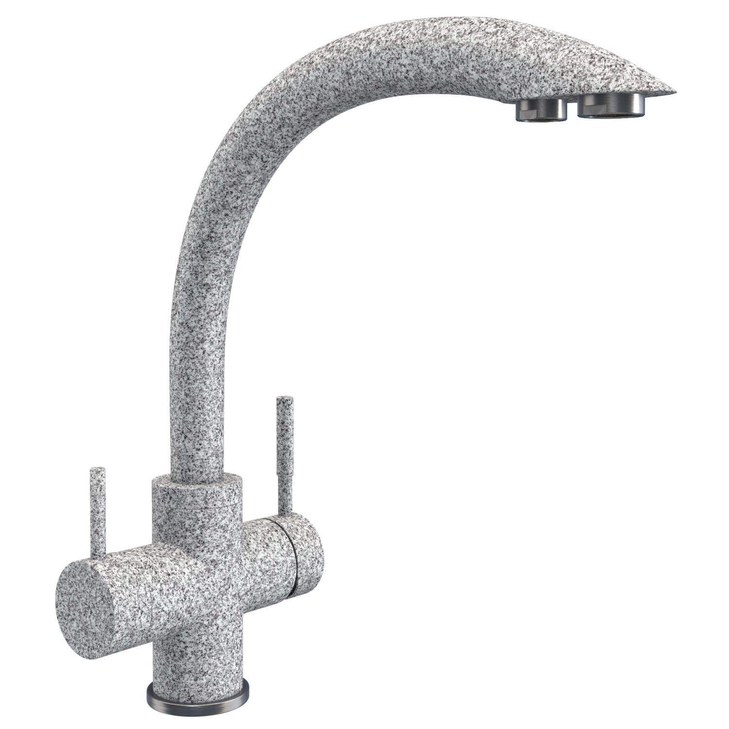 Смеситель для кухни Platinum 8203 HDF PLS-A34361 на две воды Серый (158466)