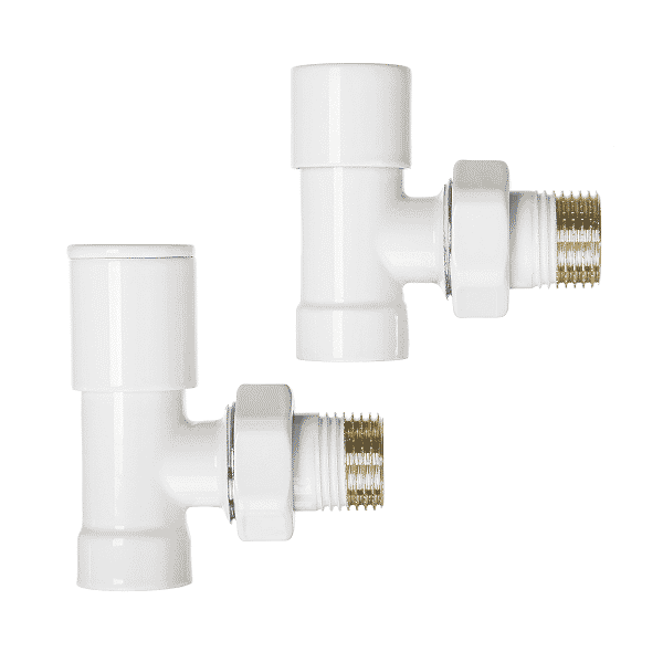 Комплект радиаторных кранов Rastas угловые Белый (RR-ARV02W)