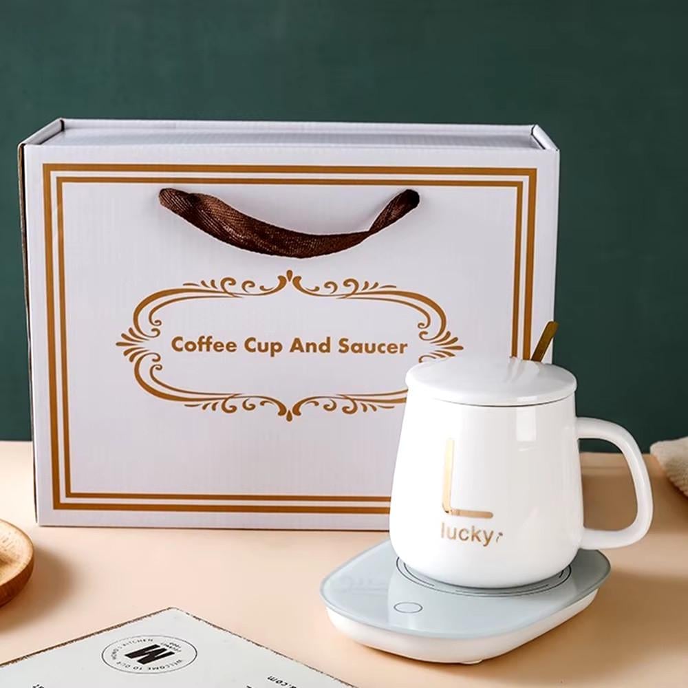 Чашка керамічна Lucky на платформі з підігрівом з кришкою та ложкою 380 мл White (3_05627) - фото 7 Чашка керамічна Lucky на платформі з підігрівом з кришкою та ложкою 380 мл White (3_05627) - фото 7