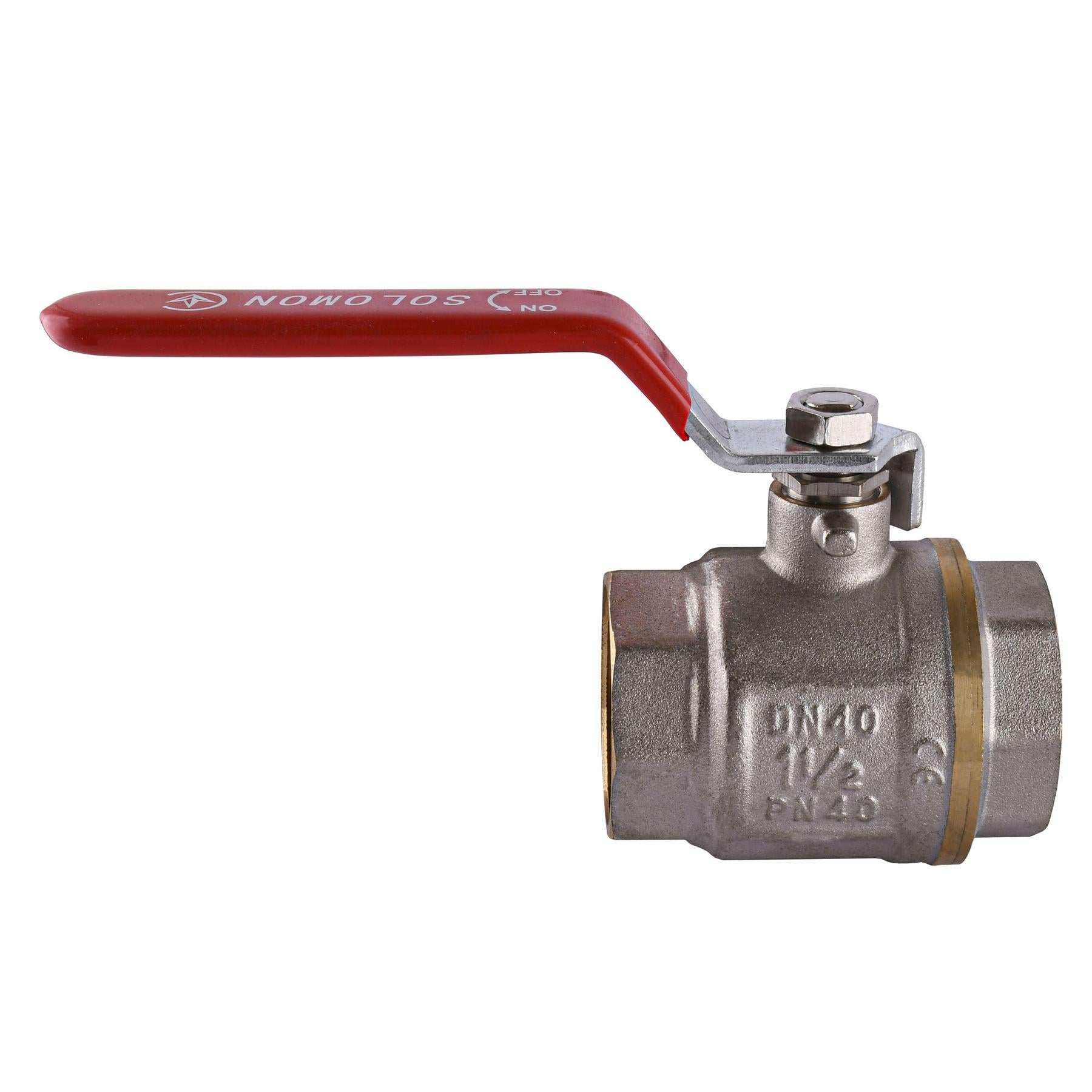 Кран шаровой Solomon 1 1/2" ВВ PN40 прямой латунь (В1001)