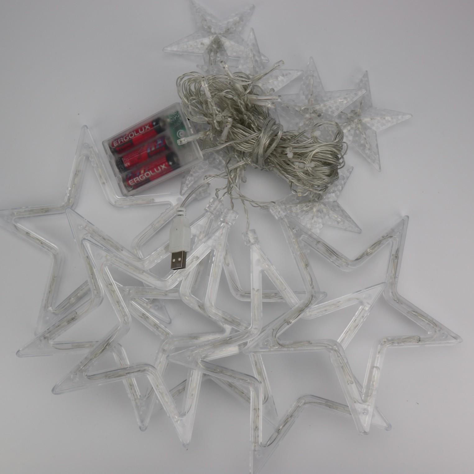 Гирлянда-штора Звезды на барейках и USB Xmas 3х1 м Теплый желтый (4507311) - фото 3