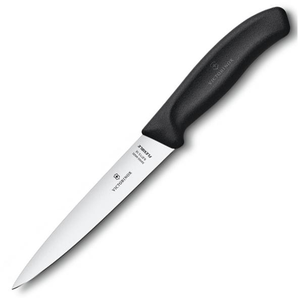 Кухонний ніж Victorinox Swiss Classic Filleting Flex 16 см Чорний (58-79-Vx68713.16B)