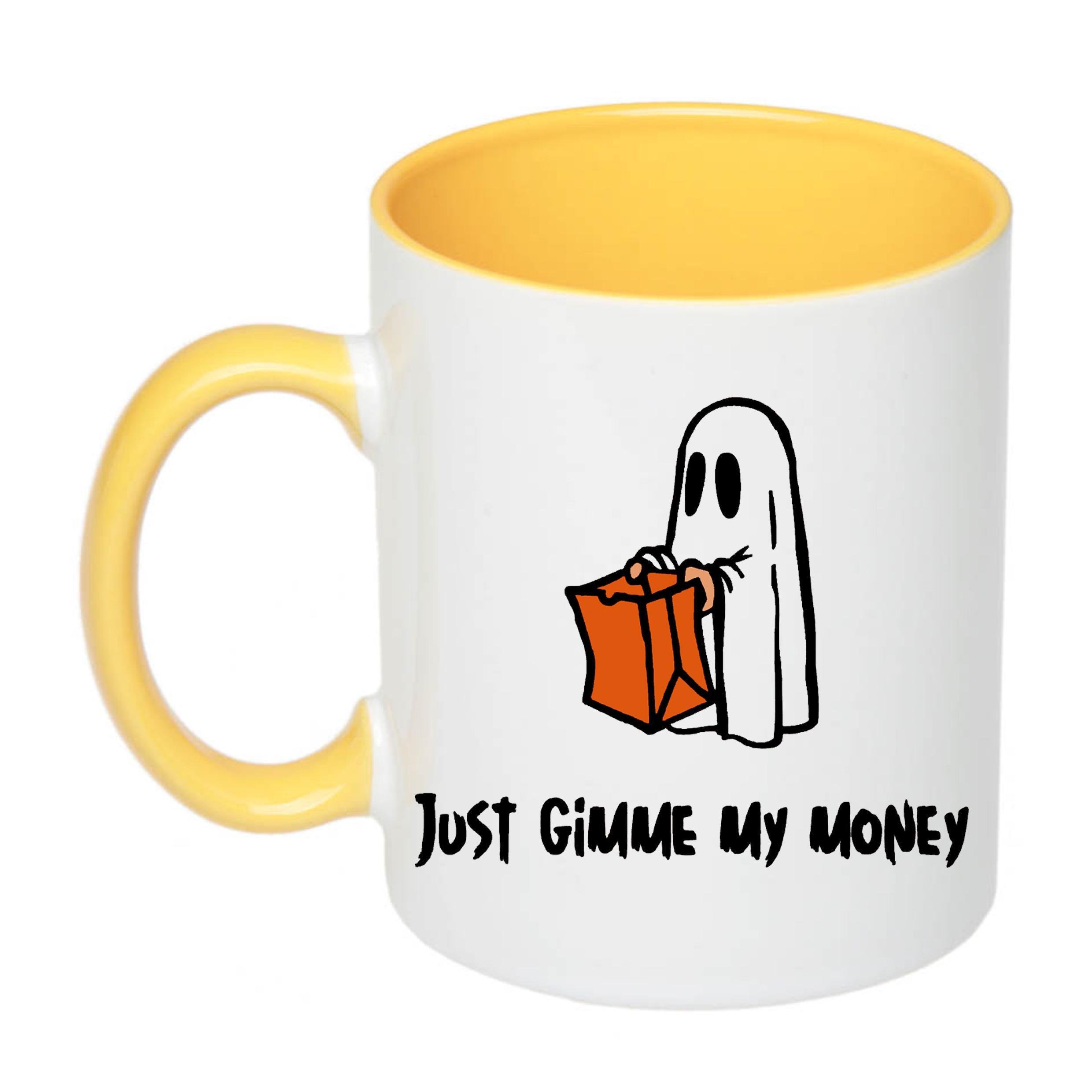Чашка с печатью Just gimme my money 330 мл Желтый (20976) - фото 1