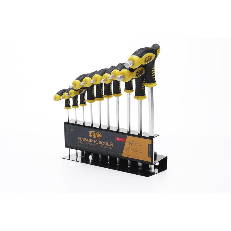 Набір ключів шестигранних Сила Т-подібний 2,5-10 мм 10 шт. (202520)