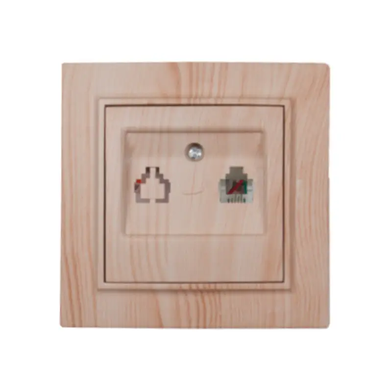 Розетка телефонная ElectroHouse Enzo IP22 Светлое дерево (EH-2112-WW)