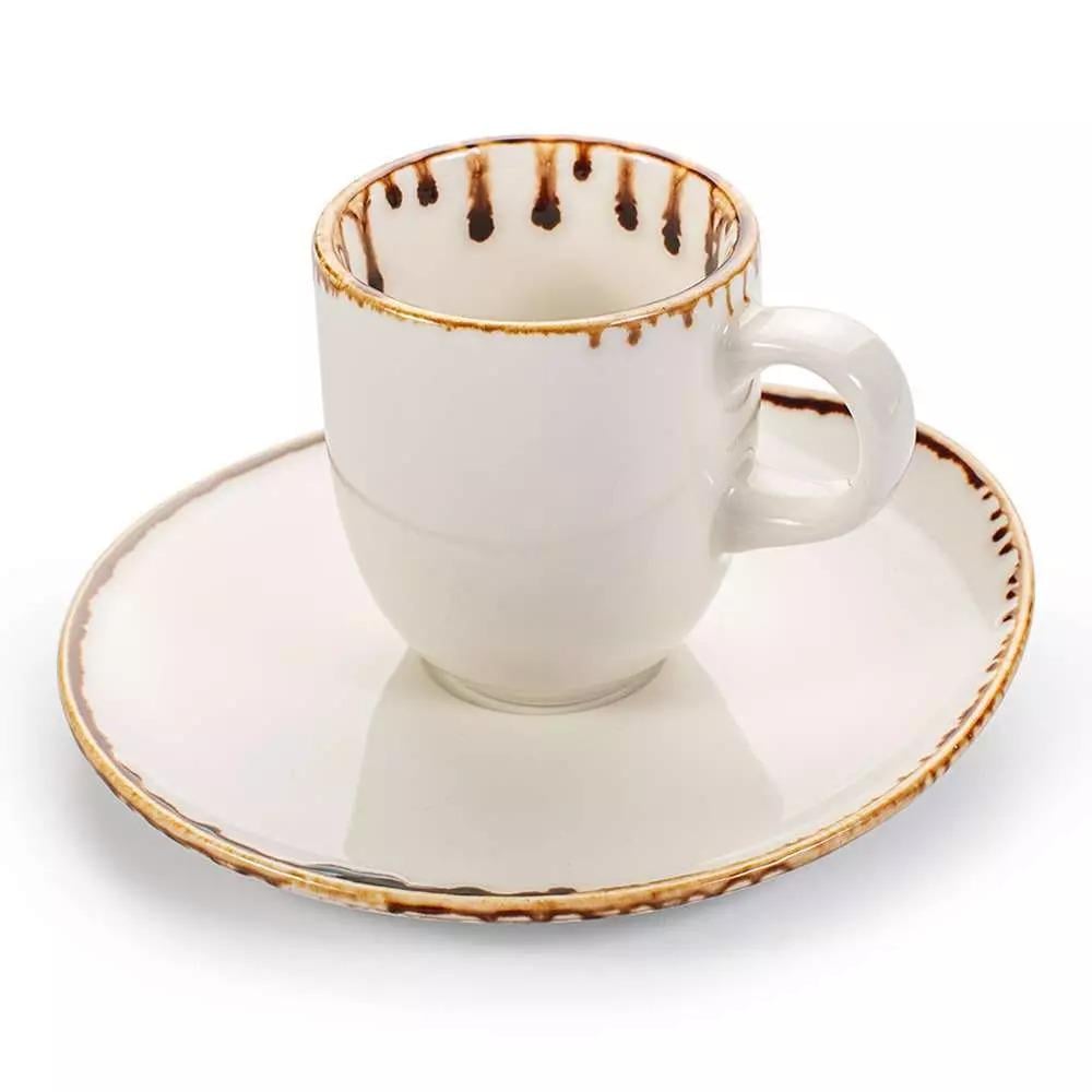 Чашка с блюдцем для кофе Ariane Vital Coupe AVCARNC61044009 фарфоровая 90 мл Caramel (A6104)