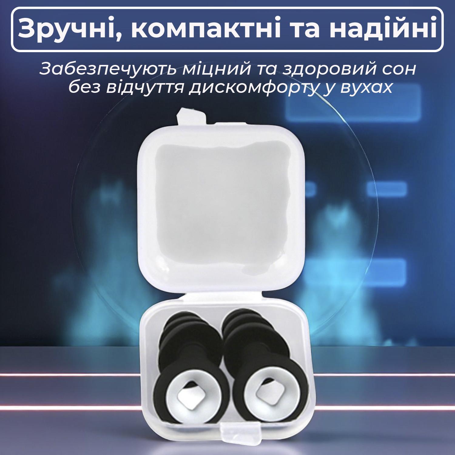 Беруши для плавания трехслойные силиконовые с акустическим фильтром Черно-белый - фото 7 Беруши для плавания трехслойные силиконовые с акустическим фильтром Черно-белый - фото 7