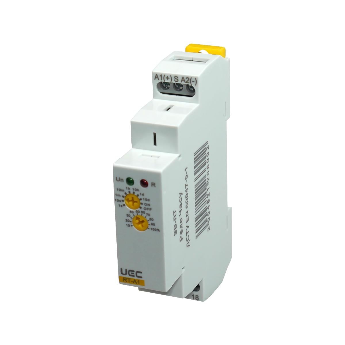 Реле часу UEC RT-A1/W240 16А 12-240В AC/DC 1 сек-10 днів затримка на увімкнення 1 контакт (SB-RT-A1-ACDC12-240V)