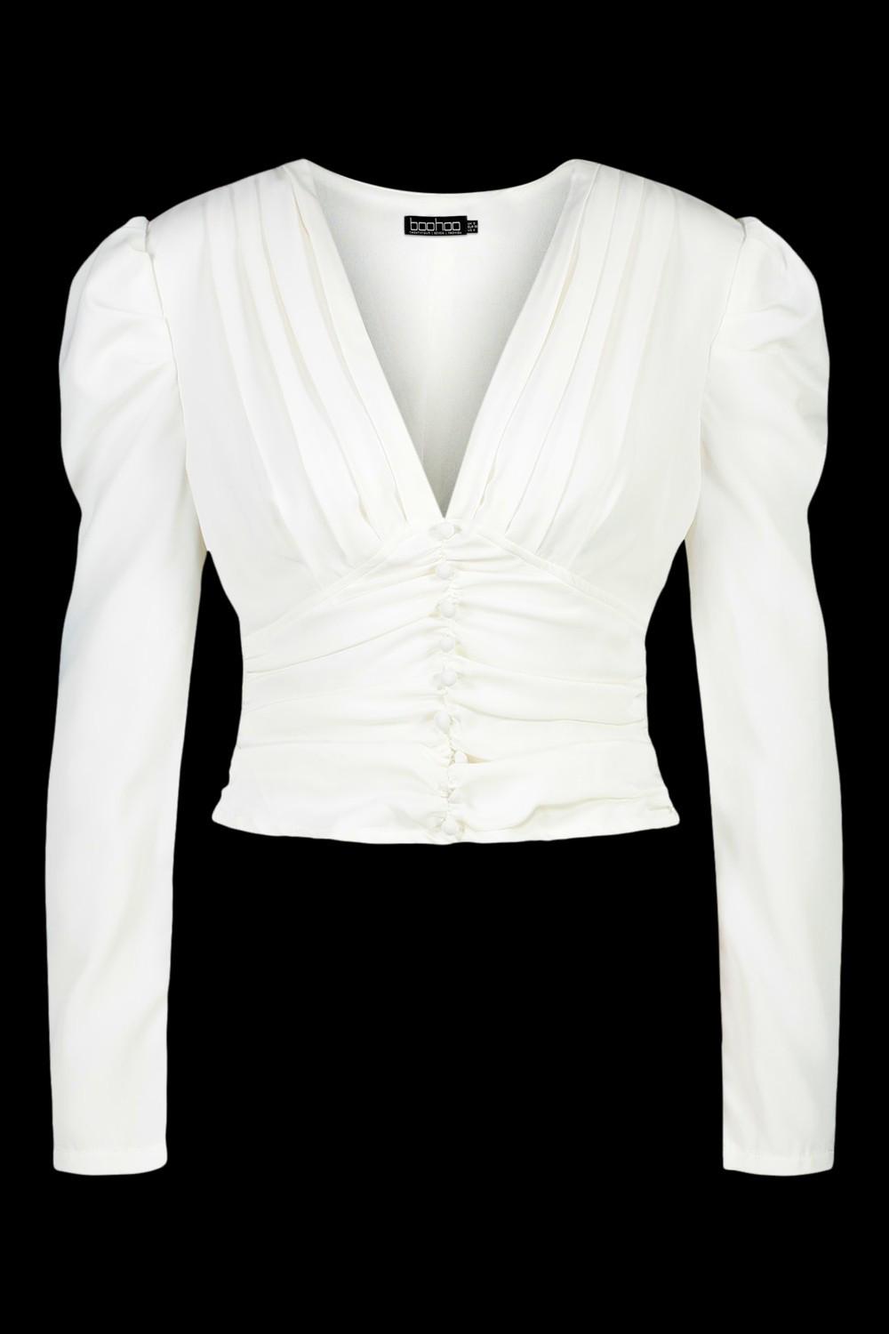Блуза укороченная Boohoo M Айвори (10266/44) - фото 6 Блуза укороченная Boohoo M Айвори (10266/44) - фото 6