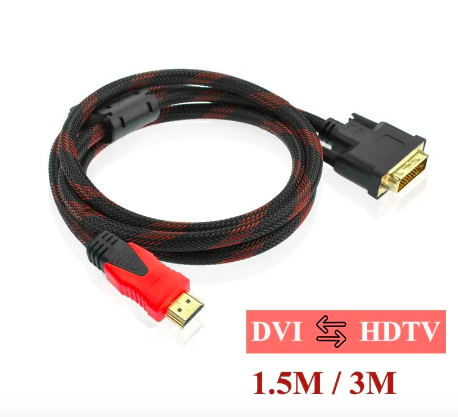 Кабель DVI-HDMI HDMI-DVI сумісний з високошвидкісним HDTV та цифровим аудіокабелем DVI 1,5 м (2221188310) - фото 2