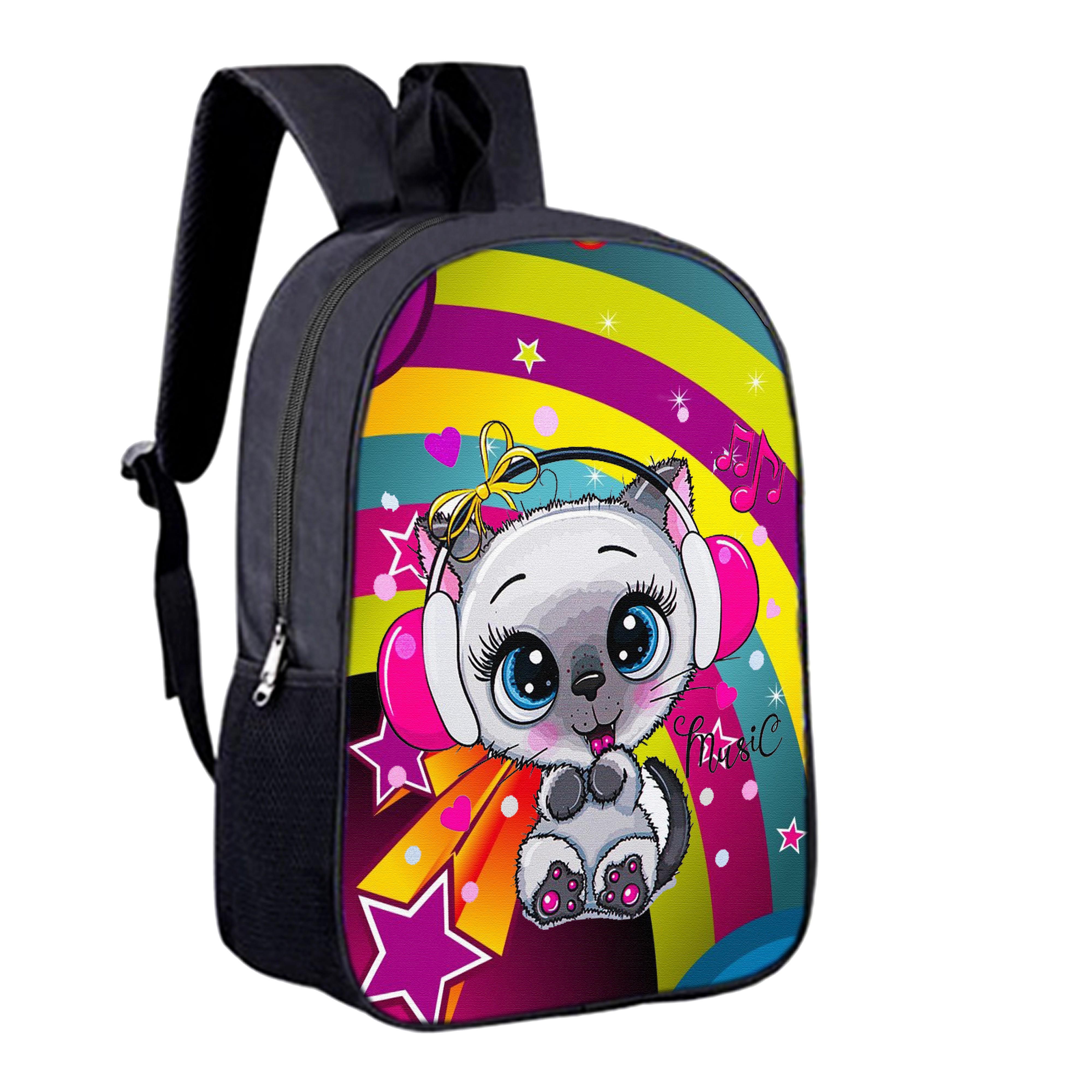 Школьный рюкзак детский Котик для девочки 34х27 см (0179)