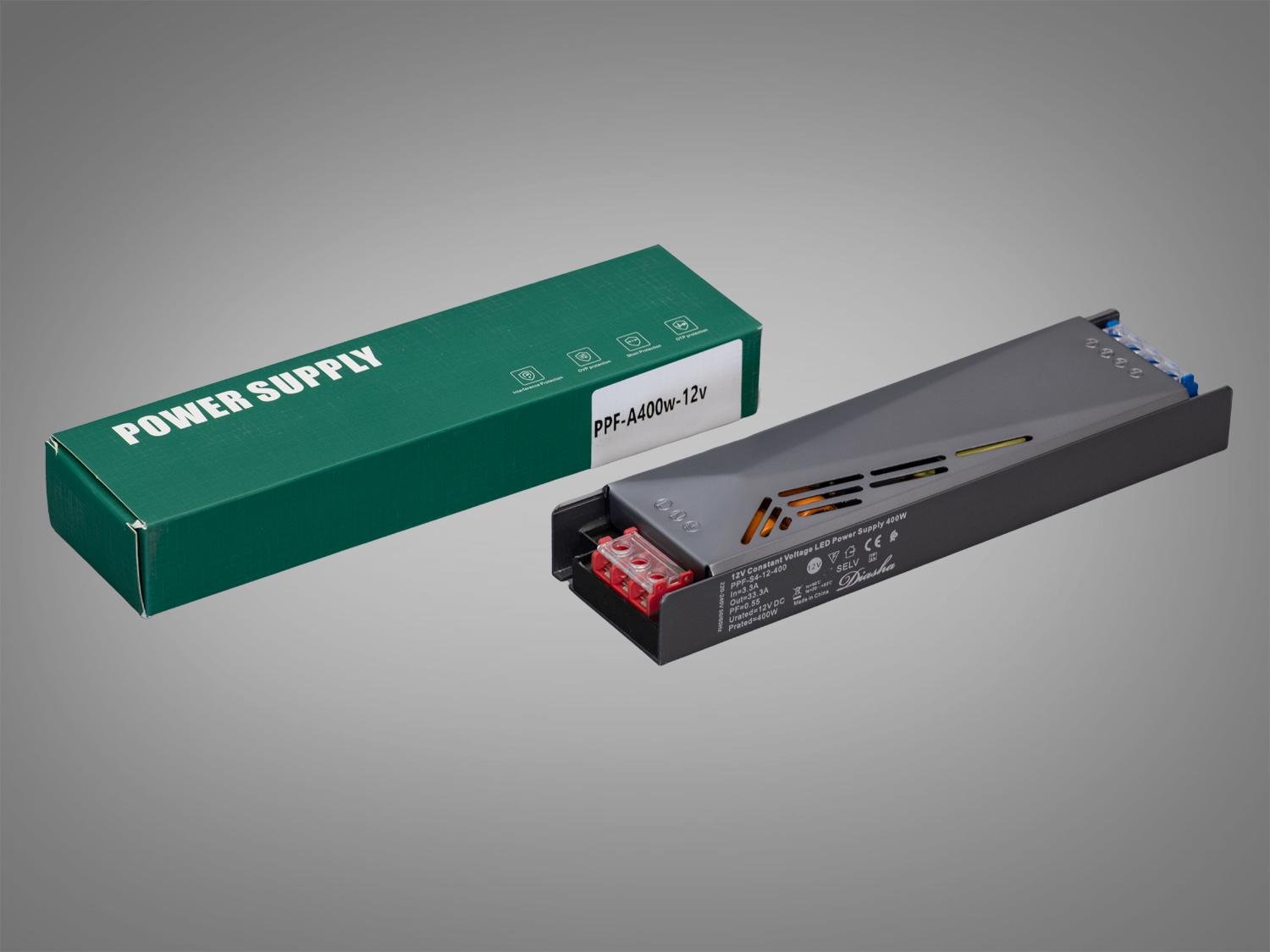 Блок живлення для LED стрічки 12 В 400 Вт 33,33А (PPF-A400w-12 В) Блок живлення для LED стрічки 12 В 400 Вт 33,33А (PPF-A400w-12 В)