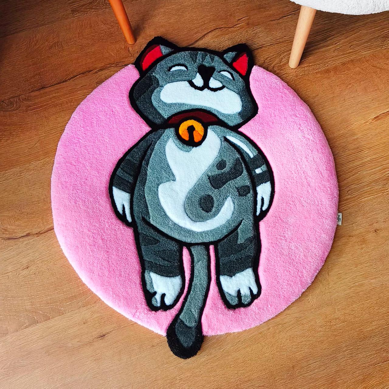 Килим ручної роботи Котик 70х65 см