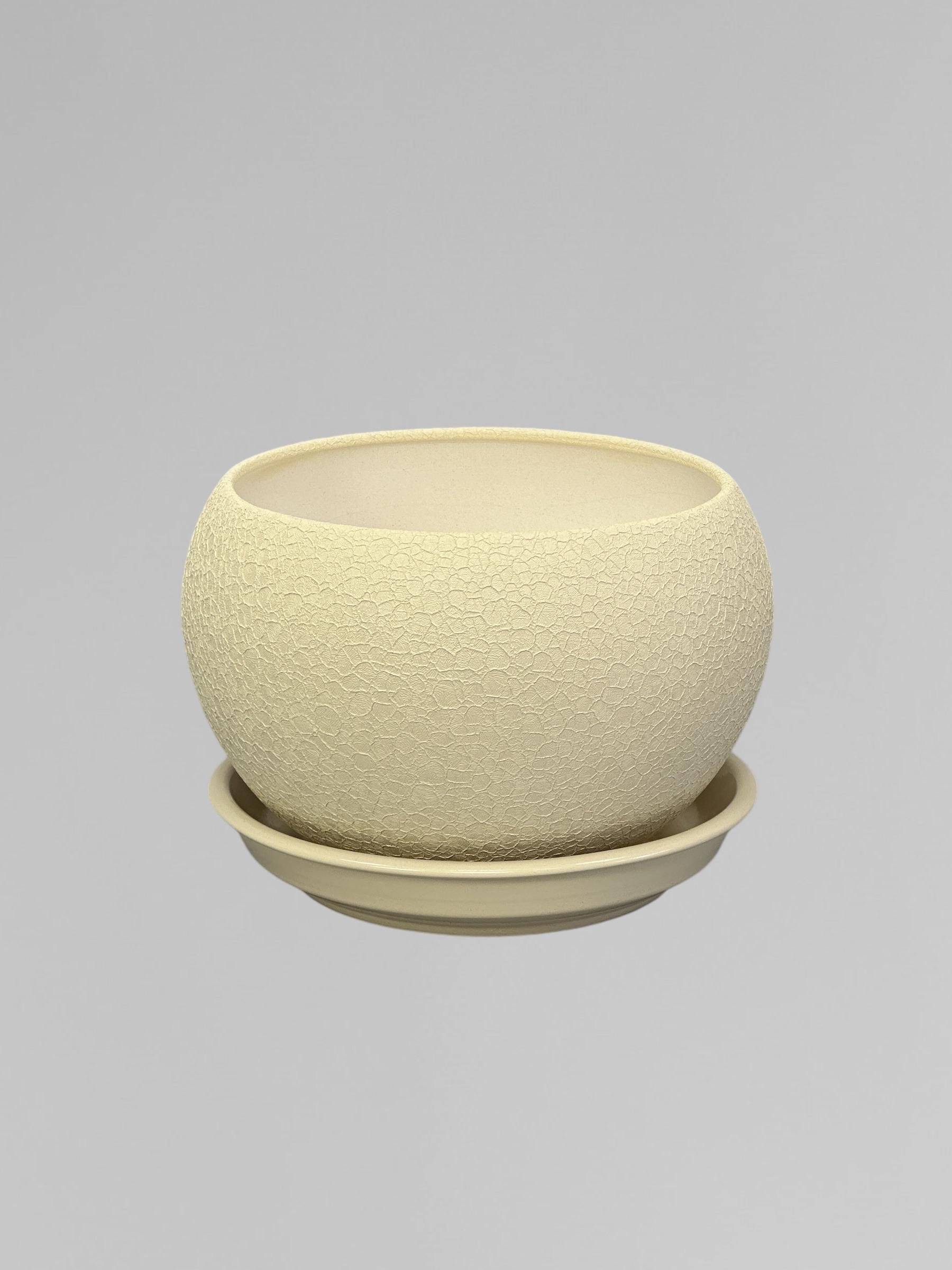 Горщик для квітів керамічний Куля шовк 1,4 л Бежевий (Г01002) - фото 1 Горщик для квітів керамічний Куля шовк 1,4 л Бежевий (Г01002) - фото 1