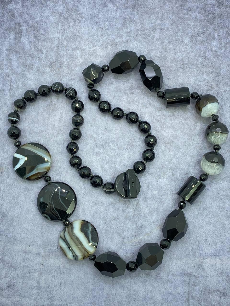 Бусы агат 66 см Разноцветный (802)