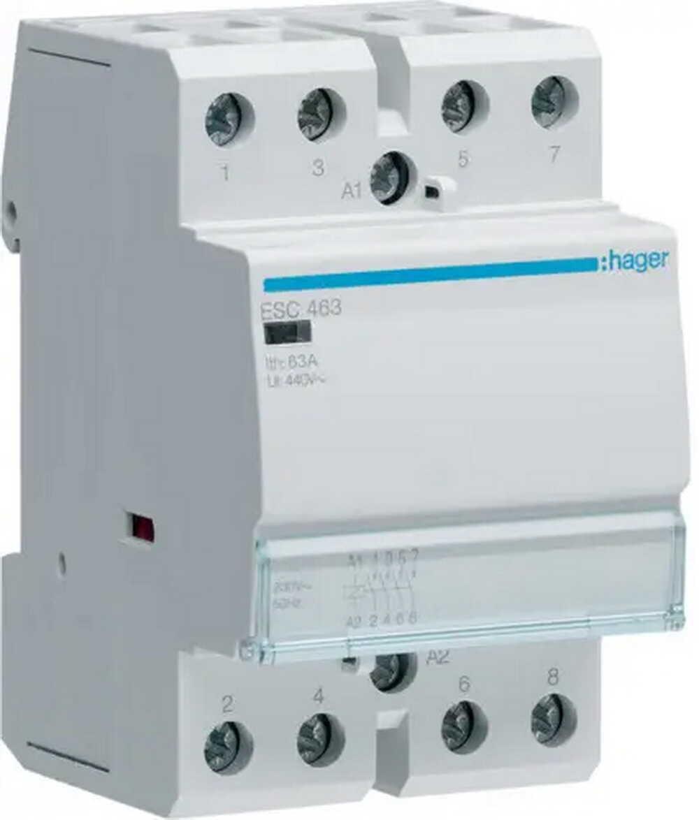 Контактор модульный Hager 4P 63 А 4NO 230 В AC (ESC463)