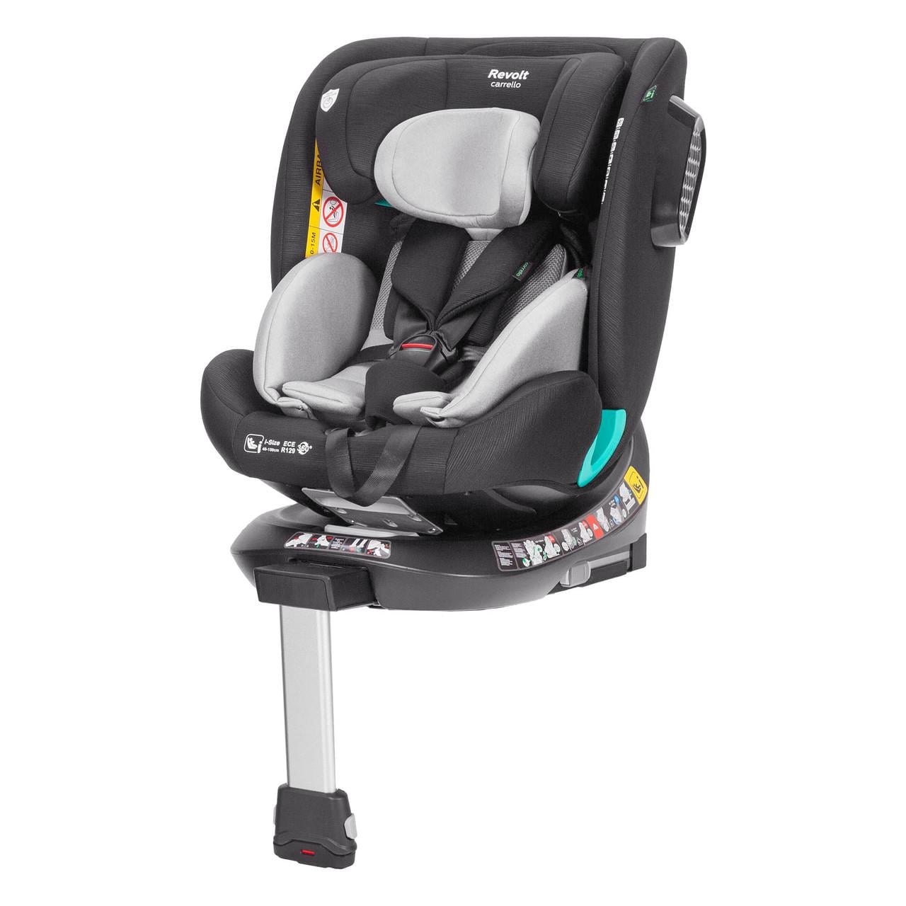 Автокресло Carrello Revolt CRL-15805(1) i-Size 40-150 см ISOFIX поворот опорная стойка Sky Grey (1)