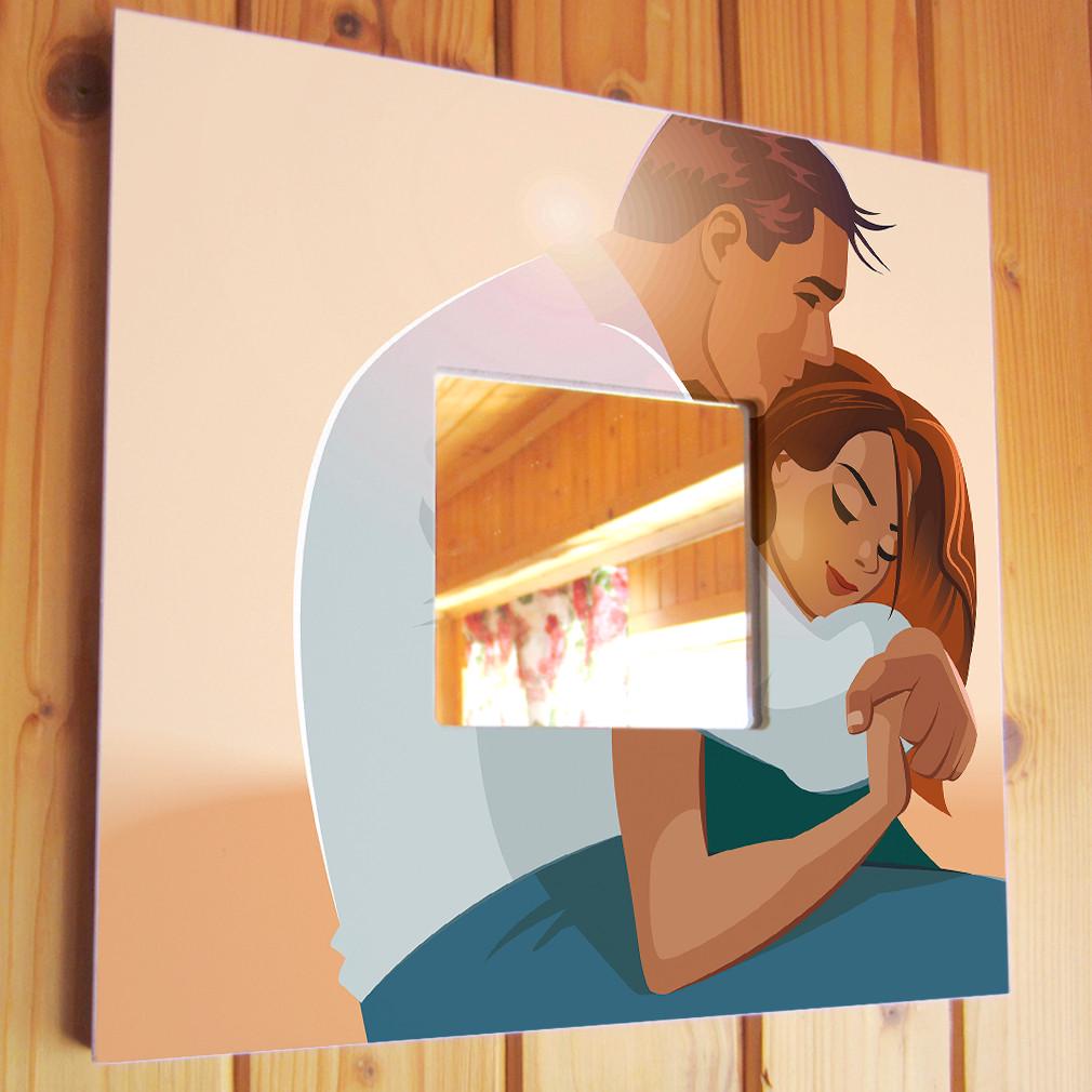 Зеркало декоративное Влюбленные 260х260 мм (M03837)