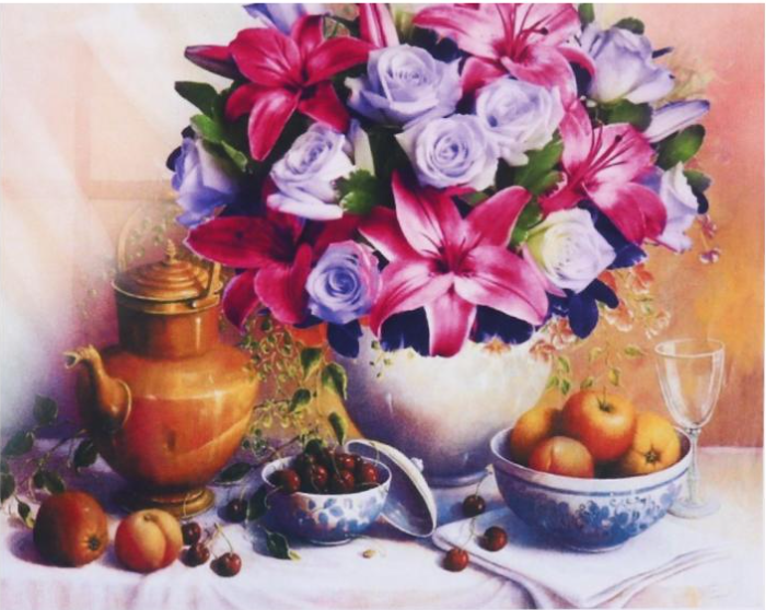 Алмазна мозаїка за номерами Josef Otten Букет на столі 60315_BGLD 30x40 см (MTT-178046)