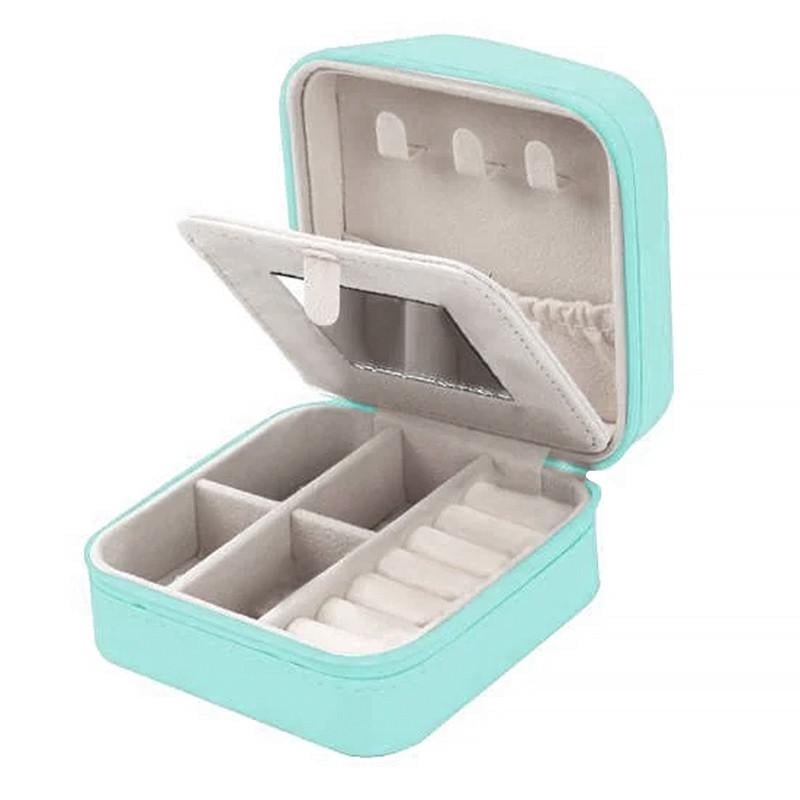 Скринька для прикрас Casegrace SP-01194 портативна з дзеркалом на клямці Turquoise (24366751)