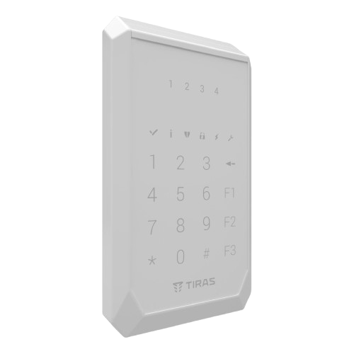 Клавіатура сенсорна світлодіодна TIRAS K-PAD4 до 1000 м 4 індикатори зон Білий (5ca76ea8) - фото 3 Клавіатура сенсорна світлодіодна TIRAS K-PAD4 до 1000 м 4 індикатори зон Білий (5ca76ea8) - фото 3