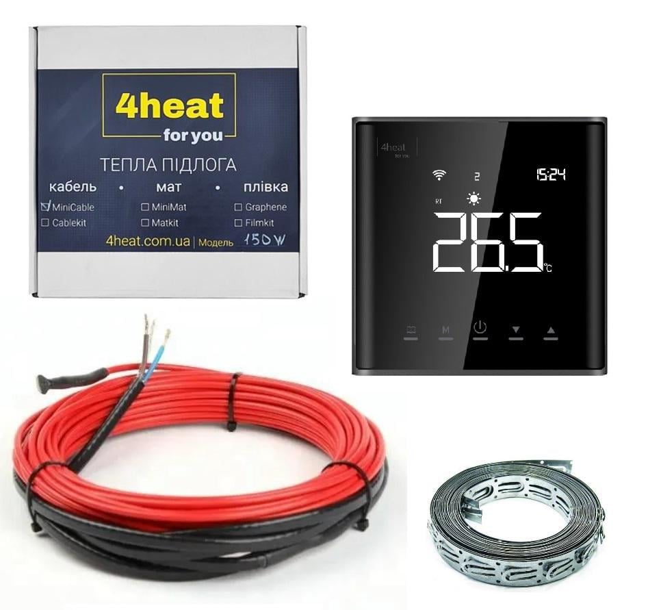 Кабель нагрівальний 4HEAT CableKit Sensor-1200 із програматором для теплої підлоги у стяжку 6,7-8,4 м2 (4HT.CKSE.1200)