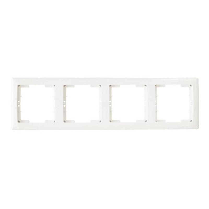 Рамка 4-постовая УЭК BOLERO РГ04-00-0-ББ горизонтальная АБС-пластик Белый (EML40-K01-01) Рамка 4-постовая УЭК BOLERO РГ04-00-0-ББ горизонтальная АБС-пластик Белый (EML40-K01-01)