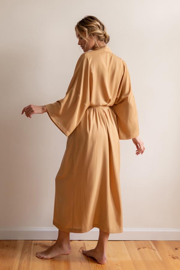 Халат шелковый Forli Desert ONE с хлопком (SL0035-89-04_ONE) - фото 4