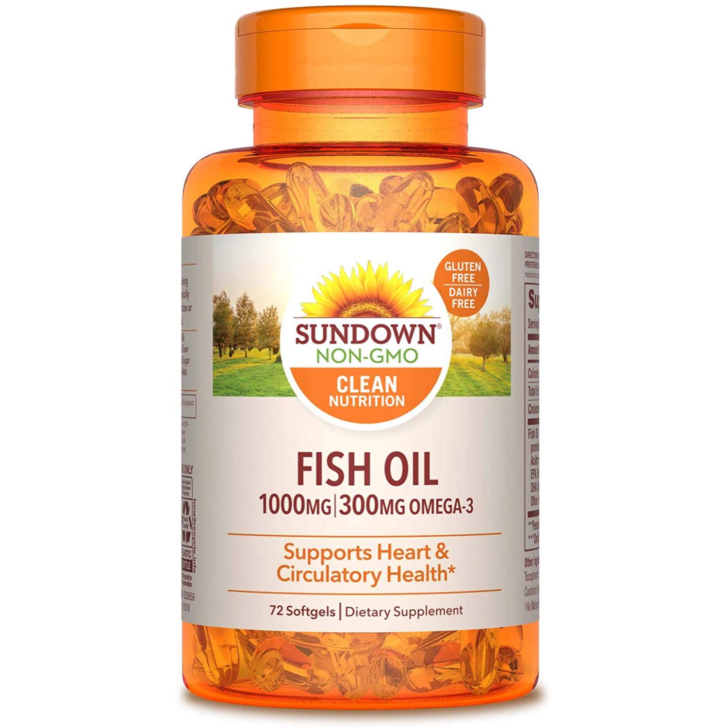 Рыбий жир Fish Oil Sundown Naturals 1000 мг 72 капсул