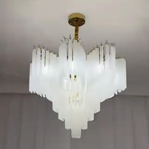 Люстра вишукана із матовими скляними підвісками Ø 80 см Латунь (MJ280-800 GD/WT)