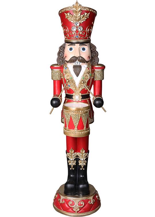 Фигура большая декоративная Щелкунчик 122 см Красный с золотым