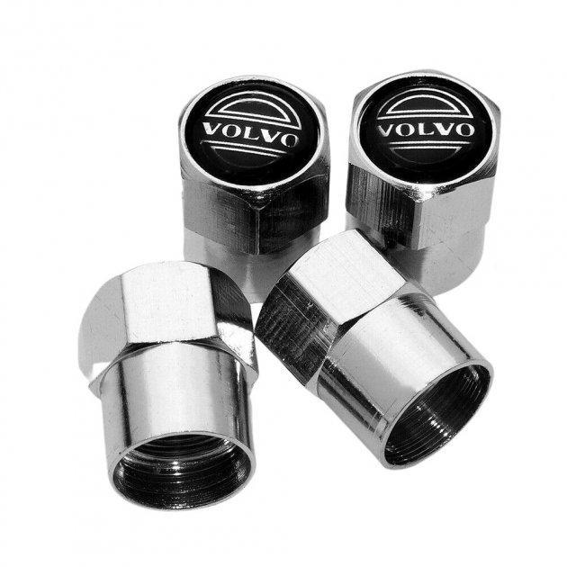 Набор колпачков на ниппель для автомобиля SUNROZ Caps Short Volvo 4 шт. Silver