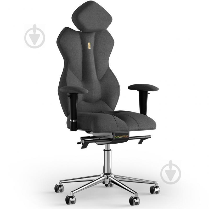 Крісло KULIK SYSTEM ROYAL Тканина з підголівником без рядка Сірий (5-901-BS-MC-0506)