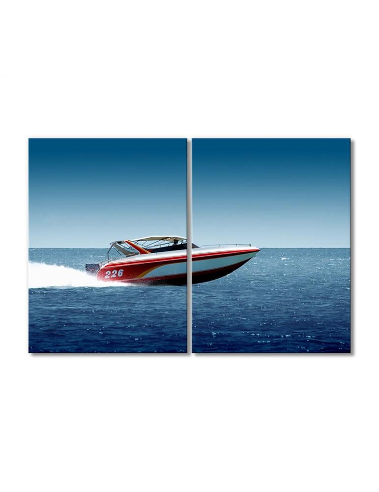Картина модульная Прогулка на катере современном 2 модуля 50x75 см