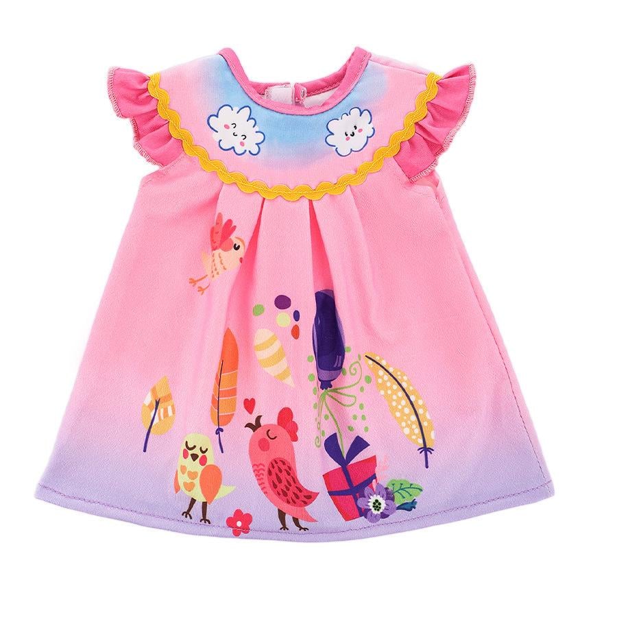 Одежда для куклы Baby Born 43 см Платье с птичками Розовый (8975)