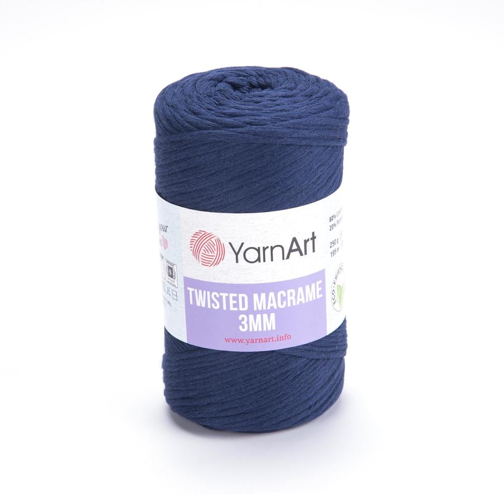 Шпагат хлопчатобумажный Twisted Macrame 3 мм 250 г Темно-синий №784