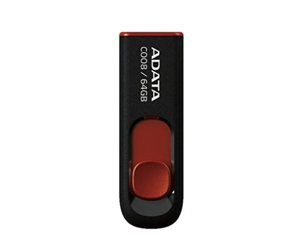 Флешка USB Flash Drive A-Data C008 USB 2.0 64Gb Black/Red