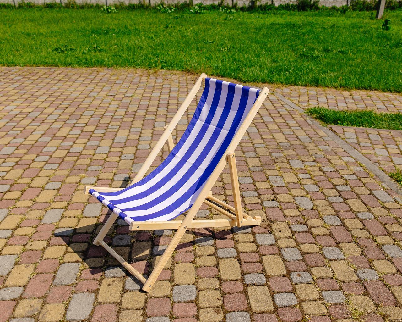 Шезлонг для дачи тканевый XRmaster Голубой (КШ-003)