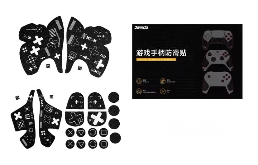 Чохол-наклейки для джойстика DualSense Sony PlayStation 5 Slim Fat Pro Dobe антиковзні PS5 2 шт. Чорний (489803559)